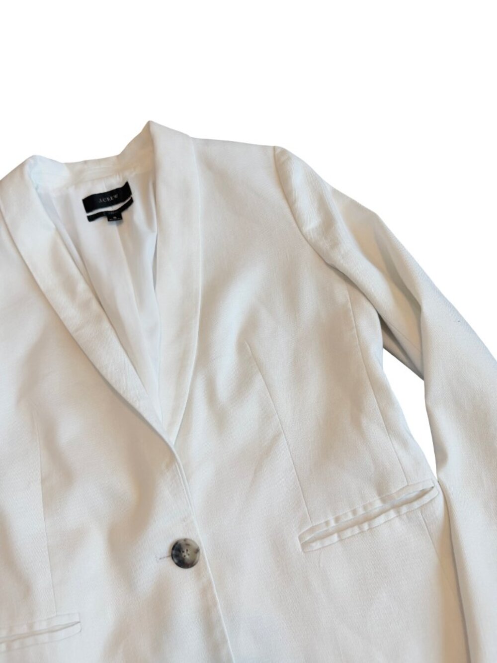 J. Crew Shawl Collar Linen Blend Single Button Tailored Blazer Size 6 Women's - Picture 5 of 13